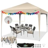 COBIZI Pavillon 3x3 Faltpavillon 3x3 wasserdicht stabil Winterfest mit | Pop-Up Klicksystem | UV-Schutz 50+ | Partyzelt Garten Zelt klappbar 3x3m mit Lüftungsöffnung inkl. Tasche & 8X Erdspieße, Blau