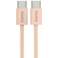 Hama Ladekabel Fabric, USB-C - USB-C, 1m, Nylon, Orange