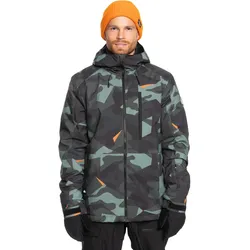 Snowboardjacke QUIKSILVER "Mission", Herren, Gr. S, puzzle camo sea spray, [Hauptstoff] 55% Polyester, 45% Polyester, Langarm, Jacken