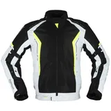 Modeka Khao Air Textiljacke wasserdicht - Schwarz/Hellgrau/Neon-Gelb - M