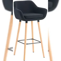 DELUKE® Barhocker mit Lehne Schwarz VILO - Stoffbezug, 99x55x46cm | Barhocker mit Lehne Tresenhocker Barstuhl Küchenhocker Thekenhocker hoher Stuhl