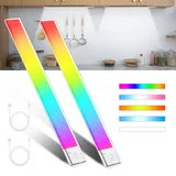 Comius Sharp Unterbauleuchte Küche LED Dimmbar 40CM, 89 LED Schrankbeleuchtung mit Bewegungsmelder, 2200mAh 5 Farbmodi USB Wiederaufladbares Schranklicht, Schrankleuchte Kabellos für Schrank, 2 Stück