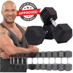Miweba Sports Hexagon Kurzhanteln HGH100, Einzelhantel o. Kurzhantel-Set, 2,5-30 kg, Gusseisen-Kern (Hantelpaar, 15 kg)