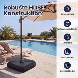 komfotteu Schirmständer HDPE 81 x 81 x 19 cm Schwarz
