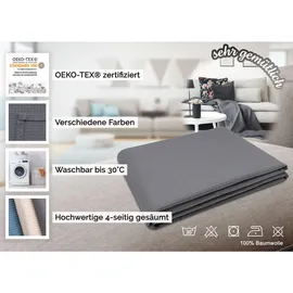 ZOLLNER Waffelpique Decke, 150x200 cm, Baumwolle, atmungsaktiv, grau