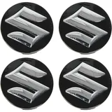 4 Stück Nabendeckel für Suzuki S-Cross 2014-2023,Nabenkappen Radnabenkappen Staubschutzabdeckung,Radnabenabdeckung Wasserdicht Zubehör,54mm-BlackSilver