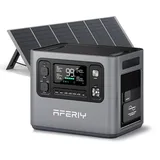 AFERIY P280 Solar Generator 2800W mit 400W Solarmodule, 2048Wh LiFePO4 In 1,5h Schnellladbar, 13 Ausgänge, Reine Sinuswelle 230V, USV, Erweiterbar Auf 4096Wh, Solar Generator Für Camping