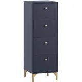 Schildmeyer Schildmeyer, Kommode Alfa 155476, Nachtblau/goldfarben, 40 x 40 x 116,7 cm