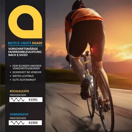Aplic LED Akku Fahrradlbeleuchtung mit Front & Rücklicht StvZO zugelassenes Fahrradlampen