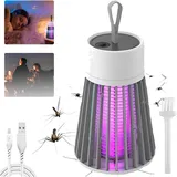 Youning Mozz Guard Mosquito Zapper Akku Moskitolampe wasserdichte Outdoor Mückenlampe Elektrisch Insektenvernichter USB Mosquito Killer Tragbarer Aufhängbar Insektenlampe für Außen und Innen (A Grau)