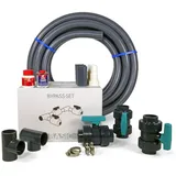 Bypass-Set Complete inkl. Zubehör | Wärmepumpe Solarheizung Heizpumpe Anschluss Ø 50 mm Ø 38 mm | Schwimmbad Pool Steuerung Wasserzufuhr Temperaturregulierung Durchfluss Teich-BAU Flexrohr Schlauch