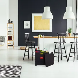 Relaxdays Einkaufstrolley blau/schwarz 48 x 49 x 12 cm