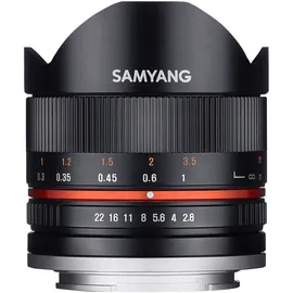 Samyang 8mm F2,8 Fisheye UMC II Canon M schwarz