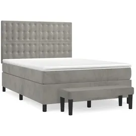 vidaXL Boxspringbett 140 x 200 cm H2 Grau