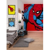KOMAR Fototapete Marvel PowerUp Spider-Man Watchout 200x250 cm (Breite x Höhe) - Kinderzimmer, Kindertapete, Tapete