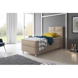 Inter Boxspringbett Miami mit Bettkasten 90x200 cm Kunstleder Muddy