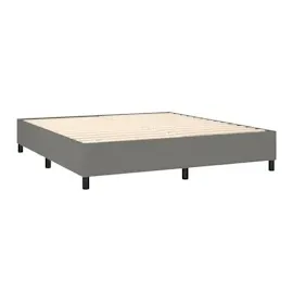 vidaXL Boxspringbett mit Matratze & LED Dunkelgrau 180x200 cm Stoff