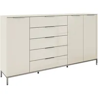 Rauch Kombikommode 200 x 111 x 42 cm Beige / Glas Beige (Champagner)