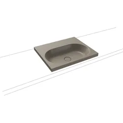 Aufsatzwaschtisch „Centro“ 60 × 50 cm, ohne Hahnlochbohrung in warm grey 60, mit Perl-Effekt