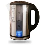 TronicXL Edelstahl Wasserkocher 1,7L Inox Gehäuse - Automatische Abschaltung I 360° Basis I Kabellos silber Teekocher Babybrei I mit LED und Füllstandsanzeige