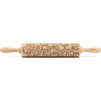 Folkroll Teigroller FOLKROLL "Elefanten", braun (holzfarben), L:43cm Ø:6cm, Buchenholz,