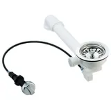 keenberk - Universelle Siebkorb-ablaufgarnitur Mit Dreh-exzenterventil 3,5 Zoll - Raumschaffer Und 1 Zoll Überlauf-anschluss Zum Stecken