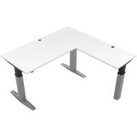 STIER OFFICE STIER Elektrisch höhenverstellbarer Eck-Schreibtisch 501-23 180x180cm Weiß