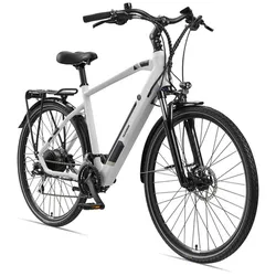 TELEFUNKEN E-Bike 28 Zoll, RH: 52 cm, 24-Gang - grau | weiss