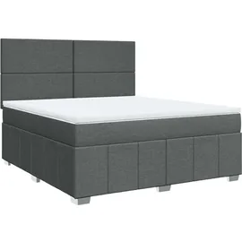 vidaXL Boxspringbett 180 x 200 cm Dunkelgrau