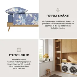 SCHIESSER Vera Floral Blau 135 x 200 cm + 80 x 80 cm