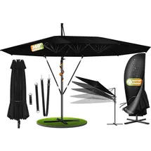 Kesser Doppelsonnenschirm 460 x 270 cm Schwarz