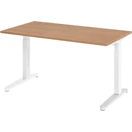 bümö Schreibtisch Serie-XB Nussbaum / Weiß