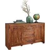 Wohnling Sideboard 118 x 70 x 40 cm Braun / Silber