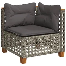 vidaXL Garten-Ecksofa Loungesofa grau