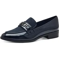 Marco Tozzi Damen Loafer ohne Absatz Flach Elegant, Blau (Navy Patent C.), 42 EU