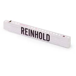 Personalisierter Zollstock | Metrie 2m Block 52 | mit männlichen Namen Name: Reinhold