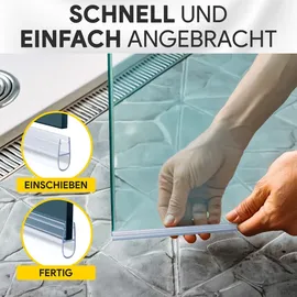 tktrading24 Duschdichtung PVC Ersatzdichtung Duschkabine Bad TYP-7 200cm Glasstärke 10mm
