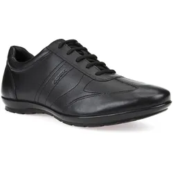 Schnürschuh GEOX "UOMO SYMBOL", Herren, Gr. 41, schwarz, Leder, elegant, Schuhe, Business Schuh, Sneaker in eleganter Form