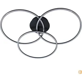 just light. LED Deckenleuchte Schwarz modern, drei Leuchtringe, dimmbar, schwenkbar