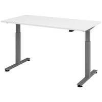 Bümö Schreibtisch weiß 160x80 cm, Gestell: Graphit, - Büroschreibtisch