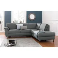 sit&more Ecksofa Texel L-Form, mit Federkern, wahlweise mit Bettfunktion und Bettkasten braun