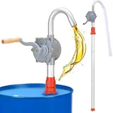Flydida Handkurbelpumpe, Drehkolben-Dieselpumpe aus Aluminiumlegierung, 29 l/min Ölfasspumpe, zum Fördern von Flüssigkeiten für Tankstellen, Benzin, Diesel und Schmieröl