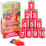 Relaxdays Dosenwerfen für Kinder Weiß,Orange,Rot