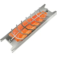 Flammlachsbrett aus Edelstahl 52×12 cm, Verstellbare Halterung, 180° Drehbar | 5-Stufig Einstellbarer Neigungswinkel | Rostfrei, Hitzebeständig, Flammlachsbretter für Feuerschale und Kugelgrill