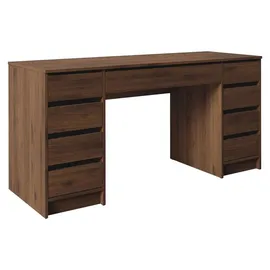 Mirjan24 Schreibtisch Ada Bis, Schlafzimmer Kosmetiktisch mit neun Schubladen (Farbe: Nuss Okapi)