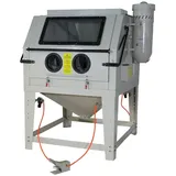 DeTec. Sandstrahlkabine 1200l 230V Mit Fußpedal Sandstrahlgerät inkl. Absaugung Öffnungsklappe Und Sandstrahlpistole Mit 6 Düsen