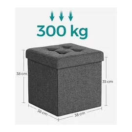 Songmics Hocker mit Stauraum LSF27Z dunkelgrau, 1 St.
