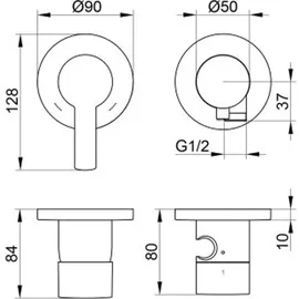 Keuco Plan Blue Einhebelmischer Set UP 2-Wege Schwarz Matt 53951371221