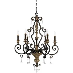 Kronleuchter Hängelampe Deckenlampe Esszimmerleuchte Stahl Kristalle D 71,1 cm