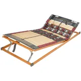 Teiltellerlattenrost Rhodos Komfort KF, FMP Matratzenmanufaktur, Kopfteil manuell verstellbar, Fußteil manuell verstellbar, 7 Zonen mit Härteverstellung, druckentlastende Tellerfederelemente 90 cm x 200 cm x 7.5 cm